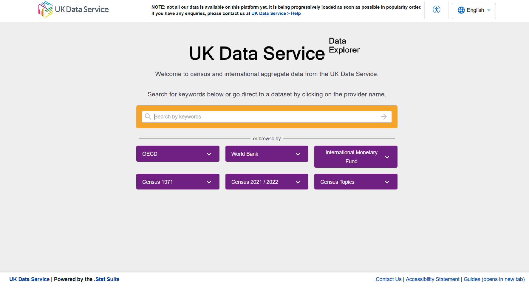 Image of Data Explorer Homepage